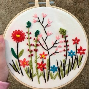 Floral Arrangement Embroidery Hoop
